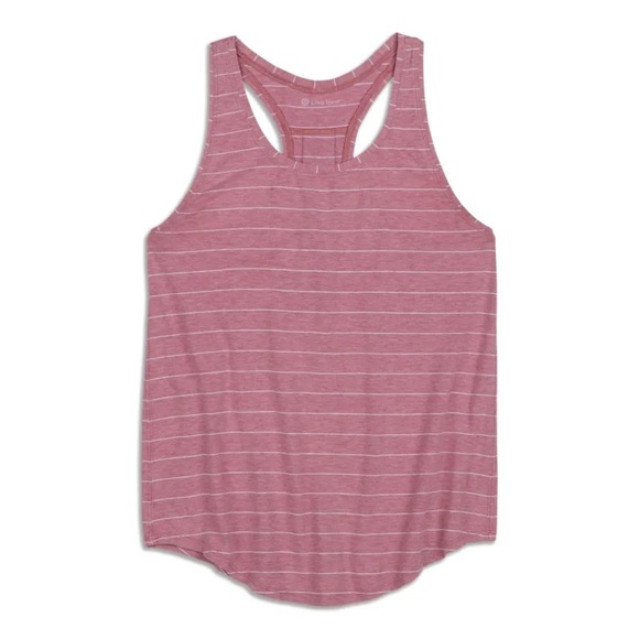 Lululemon Athletica Love Tank Top Stripe Heathered So Merlot White - Picture 1 of 4